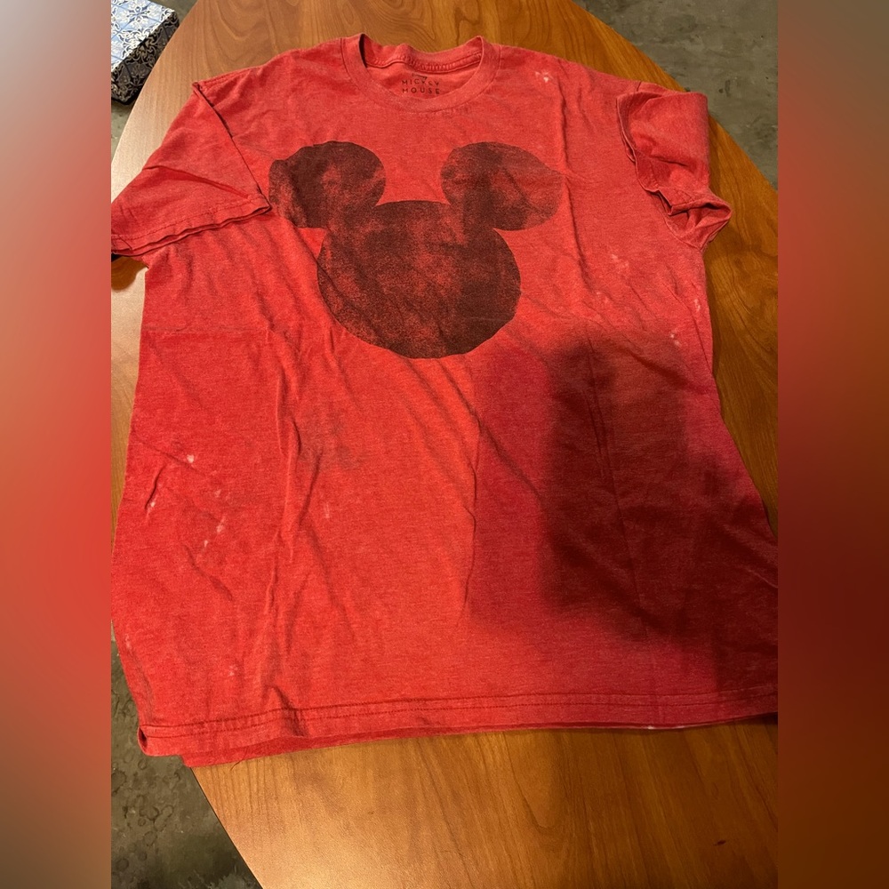 Disney Red and Black Mickey Mouse Short Sleeve Tee